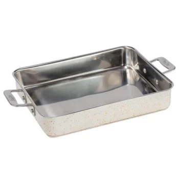 Bon Chef 60013CLDDESERT Cucina 3 Qt. Desert Stainless Steel Roasting Pan - 11 5/8" x 9 3/8" x 2 3/8"