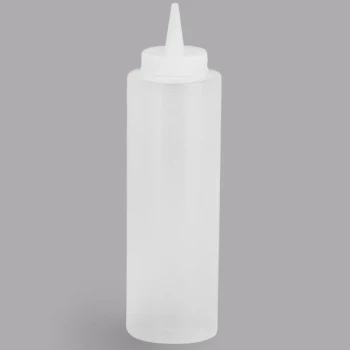 TableCraft 325-1 24 oz. Clear Wide Cone Tip Squeeze Bottle with 38 mm Opening - 12/Pack