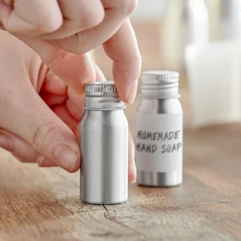 15 mL Silver Aluminum Bottle with Lid - 1,125/Case
