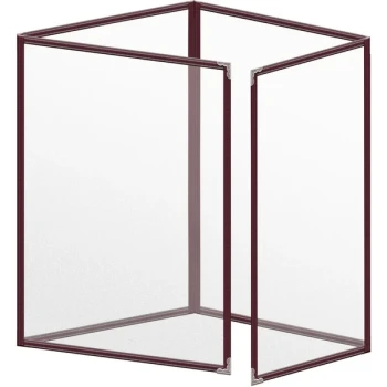 H. Risch, Inc. TETQ Deluxe Sewn 8 1/2" x 11" Maroon 8 View Foldout Vinyl Menu Cover with Silver Decorative Corners and Matte Finish