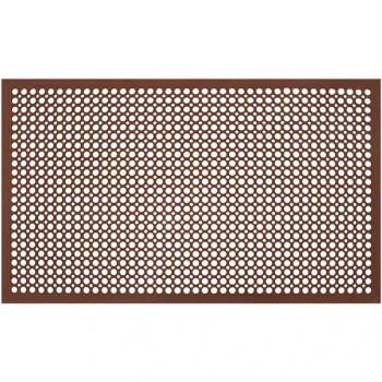 Durable 421S35RD 3' x 5' Red Rubber Workstation Edge Grease-Resistant Anti-Fatigue Mat - 1/2" Thick