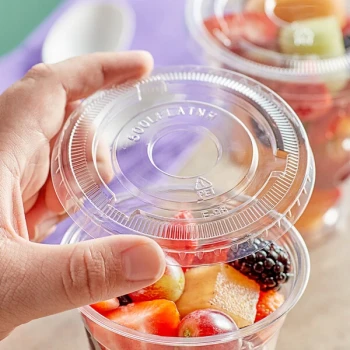 Choice 9, 12, 16, 20, and 24 oz. Clear PET Flat Lid with No Straw Slot - 1,000/Case