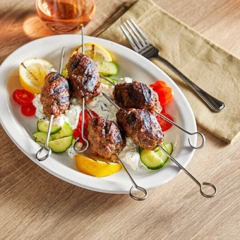 Choice 8 inch Stainless Steel Flat Skewer - 12/Case