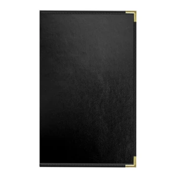 H. Risch, Inc. Oakmont 8 1/2" x 14" Black 6-View Menu Cover