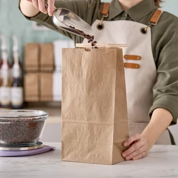 Choice 3 lb. Brown Kraft Customizable Paper Coffee Bag with Reclosable Tin Tie - 250/Case