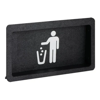 Dispense-Rite Black Polystyrene Countertop Mount Waste Disposal Door Medium with Trash Can Graphic FMTD-2BT