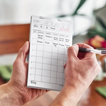 Choice 1 Part White Waiter / Waitress Order Pad   - 50/Case