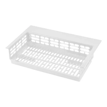 TableCraft CW1080W Simple Solutions 21 1/4" x 12 7/8" x 5" White Cast Aluminum Perforated Single Cold Well Drop-In Template