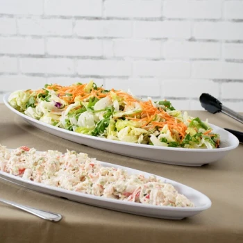 GET ML-255-W 27" x 10" White Siciliano Oval Platter - 3/Case