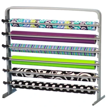 Bulman T624-27 27" Horizontal Gray 6 Roll Paper Cutter Rack