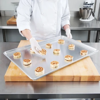 Chicago Metallic 40694 StayFlat Full Size 16 Gauge 17 7/8 inch x 25 13/16 inch Wire in Rim Aluminum Sheet Pan