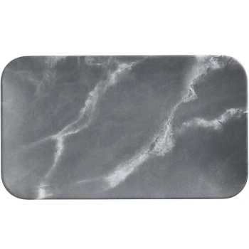 American Metalcraft MCP12GM Mix & Matte 12" x 7" Gray Marble Rectangular Melamine Platter