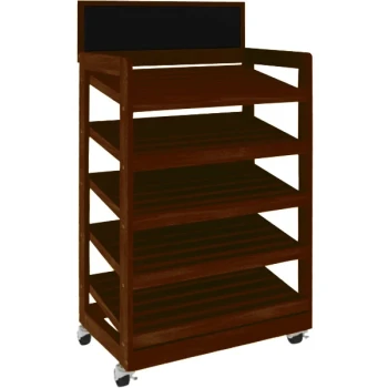 Marco Company 31" x 21" x 61" Select Cherry Bakery Display Shelving with Chalkboard Sign