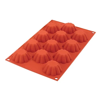 Silikomart Mini Briochette 12 Compartment Silicone Baking Mold - 2 1/4 inch x 7/8 inch Cavities SF109