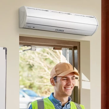 Boltic 36" White Aluminum Air Curtain with Remote Magnetic Door Switch