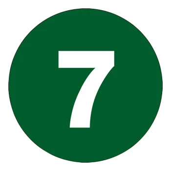 Tape Logic 2" No. 7 Dark Green Semi-Gloss Paper Permanent Inventory Number Label - 500/Roll