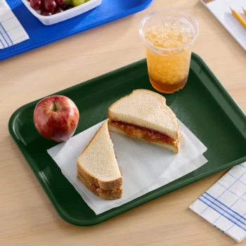 Choice 10" x 14" Forest Green Plastic Fast Food Tray - 12/Pack