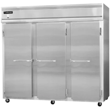 Continental Refrigerator 3FESN 85 1/2" Solid Door Extra Wide Shallow Depth Reach-In Freezer - 63 Cu. Ft.