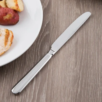 Libbey 213 5501 Baguette 9 3/4" 18/0 Stainless Steel Heavy Weight Serrated Solid Handle Dinner Knife - 36/Case
