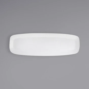 Front of the House Mod 24" x 8" Bright White Rectangular Porcelain Platter - 4/Case