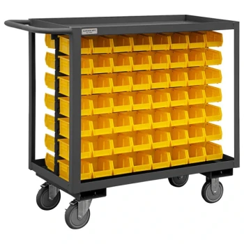 Durham Mfg 42 1/4" x 18 1/4" x 37 5/8" Bin Cart with 112 Bins RSC-1836-BLP-112-210-95