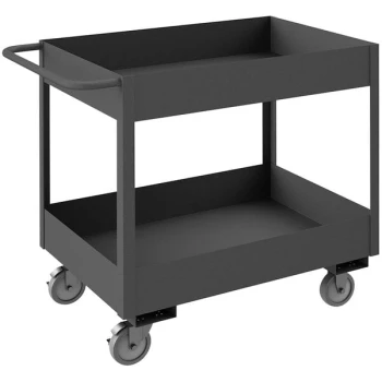 Durham Mfg 24 1/4" x 42 1/4" x 37 5/8" 2-Shelf Steel Stock Cart with 6" Lipped Edge RSC6-2436-2-95 - 1,200 lb. Capacity