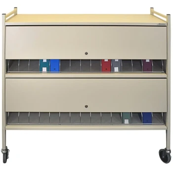 Omnimed Omnicart Beige Horizontal 30-Binder Closed Cart with Locking Doors 280135-BGX