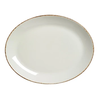 Steelite Performance Brown Dapple 8" x 6 3/8" Oval Coupe Platter - 24/Case