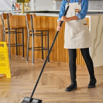 Lavex 60" Black Threaded Metal Broom / Squeegee Handle