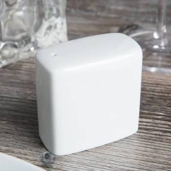 Tuxton GZP-730 TuxTrendz 2.5 oz. Bright White China Salt Shaker - 12/Case