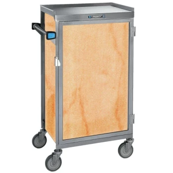 Lakeside 654HRM Stainless Steel Six Tray Meal Delivery Cart With Hard Rock Maple Finish