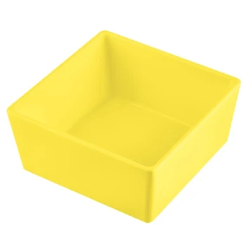 TableCraft CW5016Y Simple Solutions 1/6 Size Yellow Cast Aluminum Straight Sided Bowl - 3" Deep