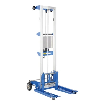 Vestil 350 lb. Hand Winch Fork Lift Truck with 22 7/16" Forks, Adjustable Straddle Base, and 143 11/16" Lift Height A-LIFT-S-EHP