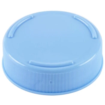 TableCraft 53FCAPLBL Solid Light Blue End Cap for Inverted or Squeeze Bottles with a 53 mm Opening - 12/Pack