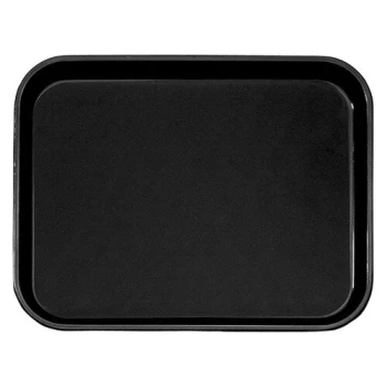 Cambro PT1216110 Black 12" x 16" Polytread Non-Skid Serving Tray