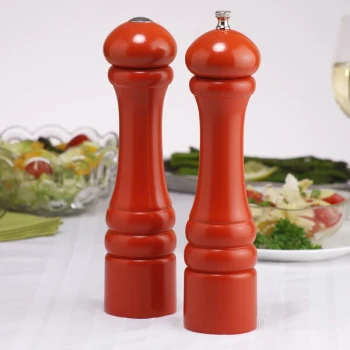 Chef Specialties 10900 Professional Series 10" Customizable Autumn Hues Butternut Orange Pepper Mill and Salt Shaker