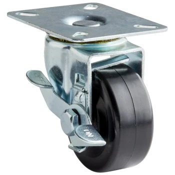 Avantco 17811532 3 inch Swivel Plate Caster with Brake
