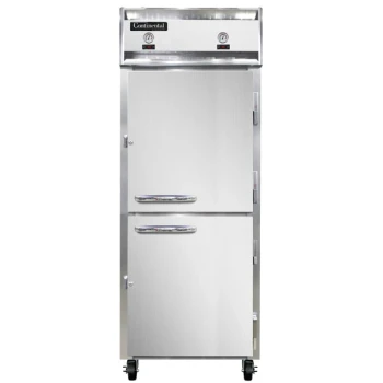 Continental Refrigerator 1RFENSAHD 28 1/2" Solid Half Door Dual Temperature Reach-In Refrigerator / Freezer - 22 Cu. Ft.