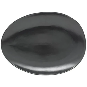 Front of the House Tides 14 1/2" x 10 1/2" Semi-Matte Mussel Oval Porcelain Coupe Platter - 2/Case