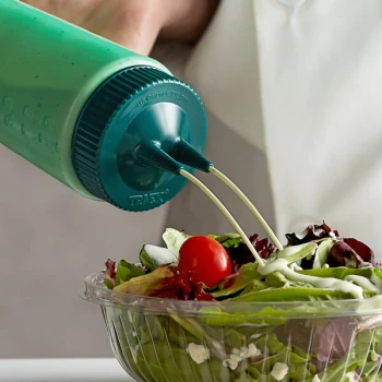 Vollrath 2324C-191 Traex® Color-Mate™ 24 oz. Vista Green Twin Tip™ Wide Mouth Squeeze Bottle