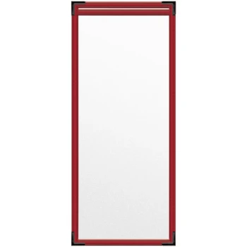 H. Risch, Inc. TES Deluxe Sewn 4 1/4" x 11" Red 2 View Vinyl Menu Cover with Black Smooth Corners and Matte Finish