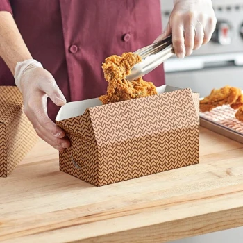 Choice 9" x 5" x 3" Cornerstone Print Take Out Lunch / Chicken Box with Fast Top - 250/Case