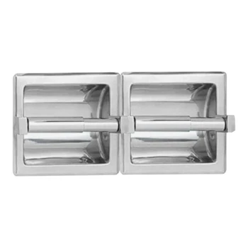 American Specialties, Inc. 10-74022-SD Satin Stainless Steel Recessed Drywall Mounted Double Roll Toilet Tissue Holder