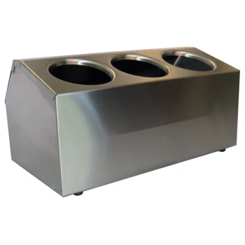 Steril-Sil CC-LTC-3 3-Compartment Insulated Stainless Steel Ice-Cooled Condiment Dispenser
