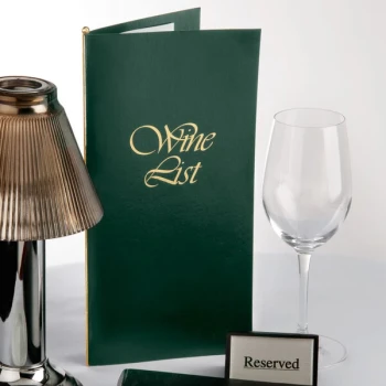 Menu Solutions L702C 5 1/2" x 11" Green Wine List Cover