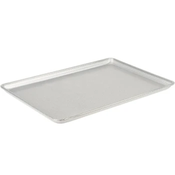 Chicago Metallic 44792 Full Size 16 Gauge Glazed 17 13/16 inch x 25 13/16 inch Wire in Rim Aluminum Perforated Sheet / Bun Pan