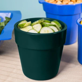 TableCraft CW1445HGN 2 Qt. Hunter Green Cast Aluminum Round Condiment Bowl