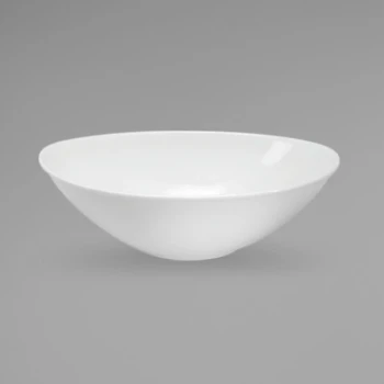 Sant' Andrea Fusion by 1880 Hospitality R4020000758 Deep 23.5 oz. Bright White Porcelain Oval Bowl - 36/Case