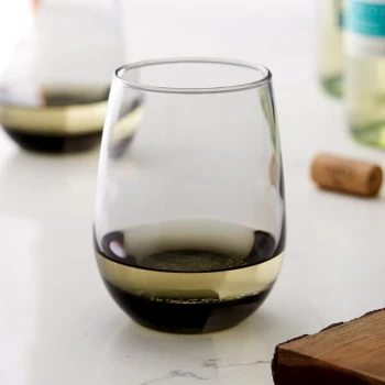 Libbey 231SM 15.25 oz. Customizable Moonstone Gray Stemless White Wine Glass - 12/Case