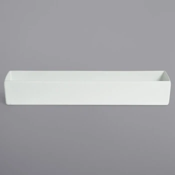 G.E.T. Enterprises COMP15WW Bugambilia 10.6 Qt. Classic Textured Finish White Resin-Coated Aluminum Rectangular Straight-Sided Salad Bar Bowl